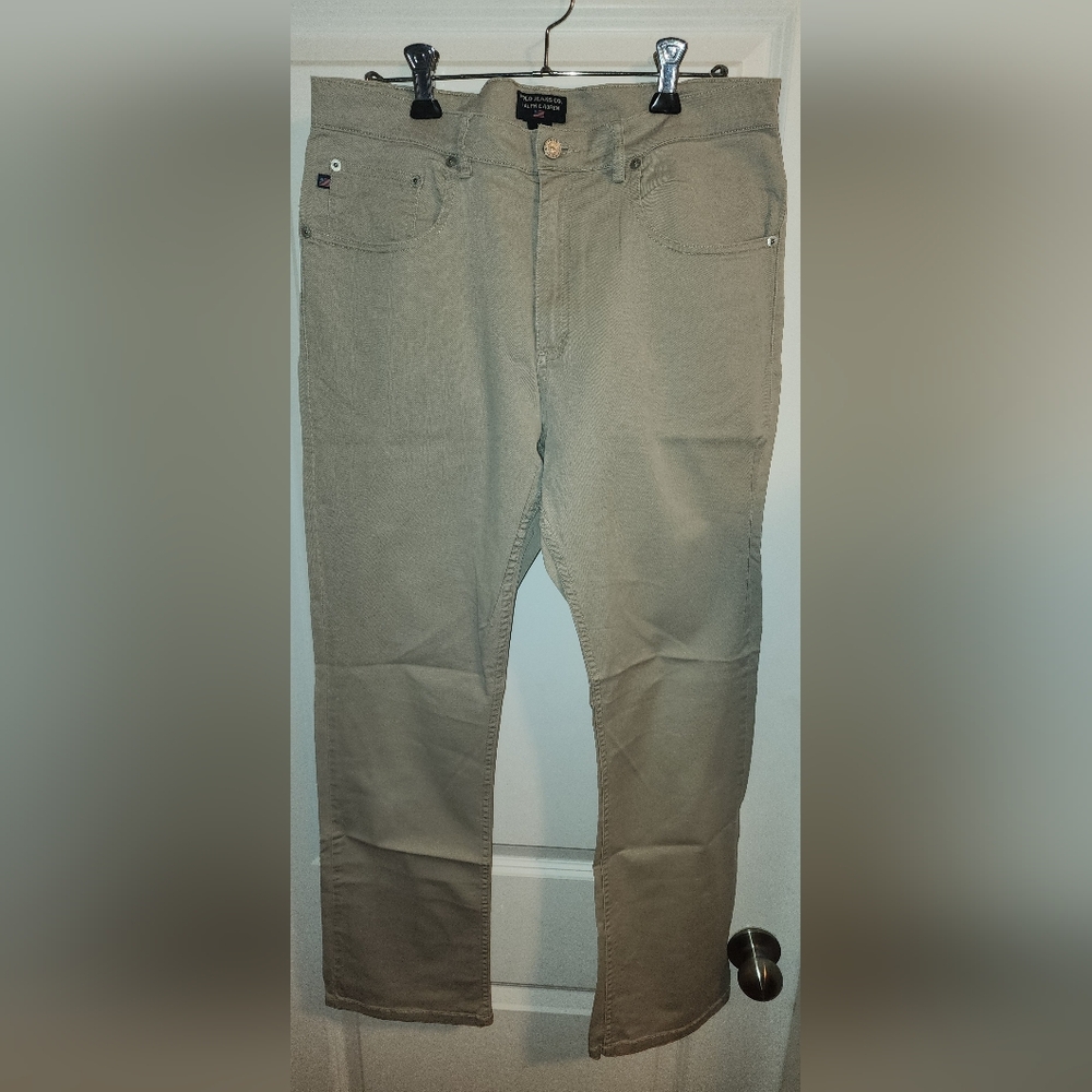 POLO By Ralph Lauren Vintage Late 90's Khaki Straight-Leg 5 Pocket Style Jeans